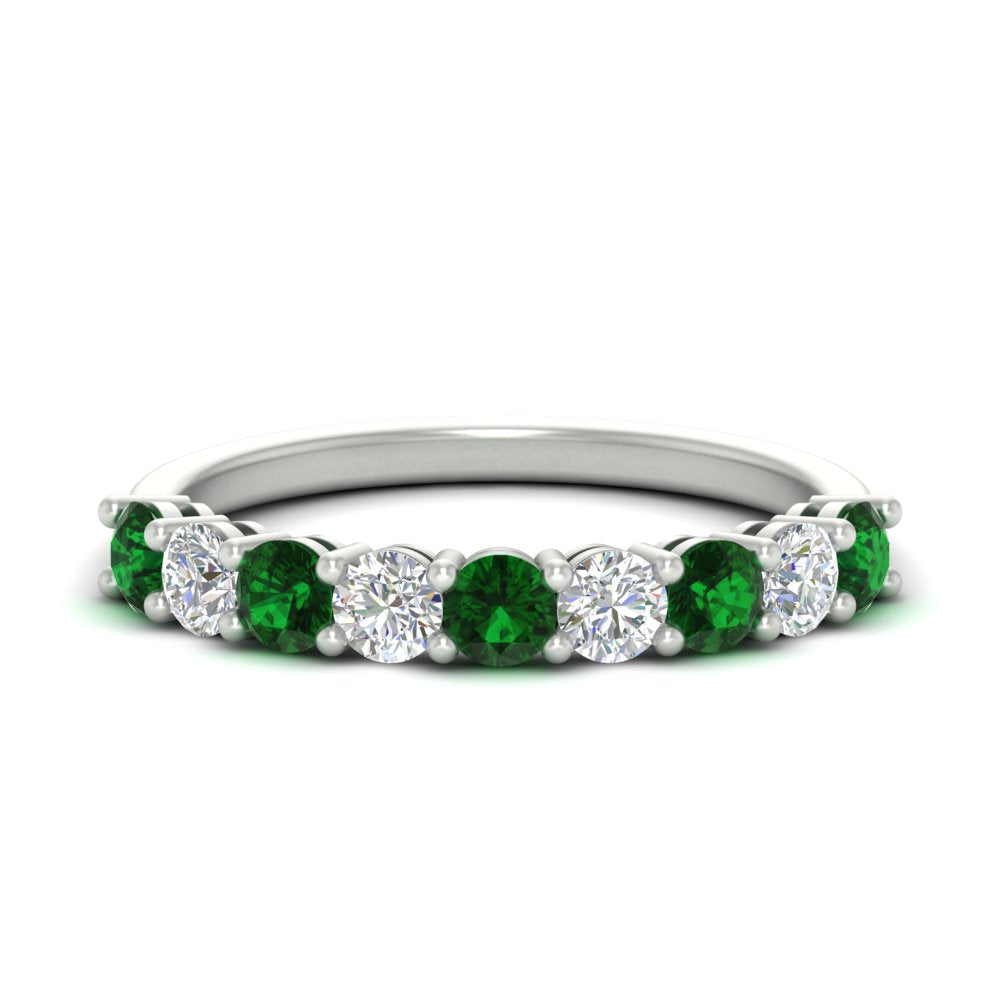 1-carat-round-cut-9-stone-emerald-wedding-band-in-white-gold-FD80089BGEMGR-1.00CT-NL-WG