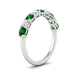 Load image into Gallery viewer, 1-carat-round-cut-9-stone-emerald-wedding-band-in-white-gold-FD80089BGEMGRANGLE2-1.00CT-NL-WG
