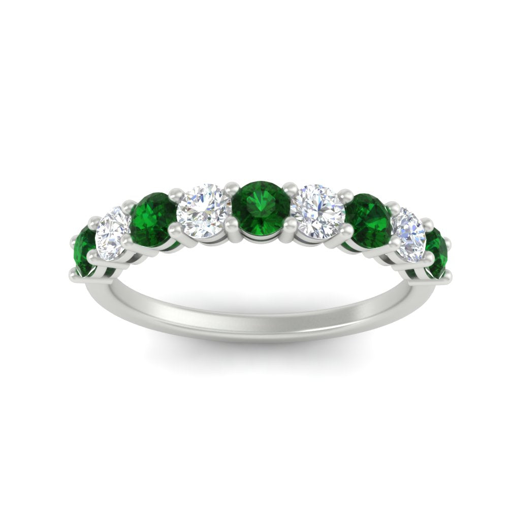 1-carat-round-cut-9-stone-emerald-wedding-band-in-white-gold-FD80089BGEMGRANGLE5-1.00CT-NL-WG