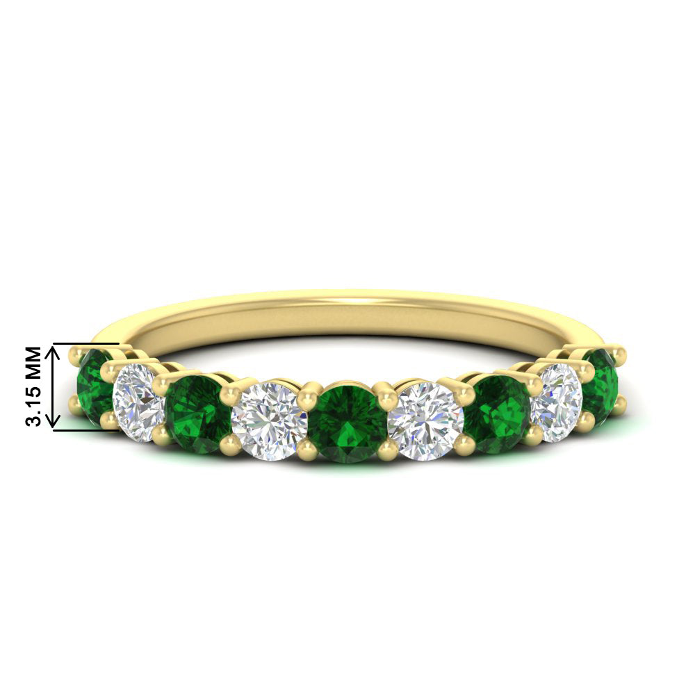 1-carat-round-cut-9-stone-emerald-wedding-band-in-yellow-gold-FD80089BGEMGR-1.00CT-NL-YG-HW
