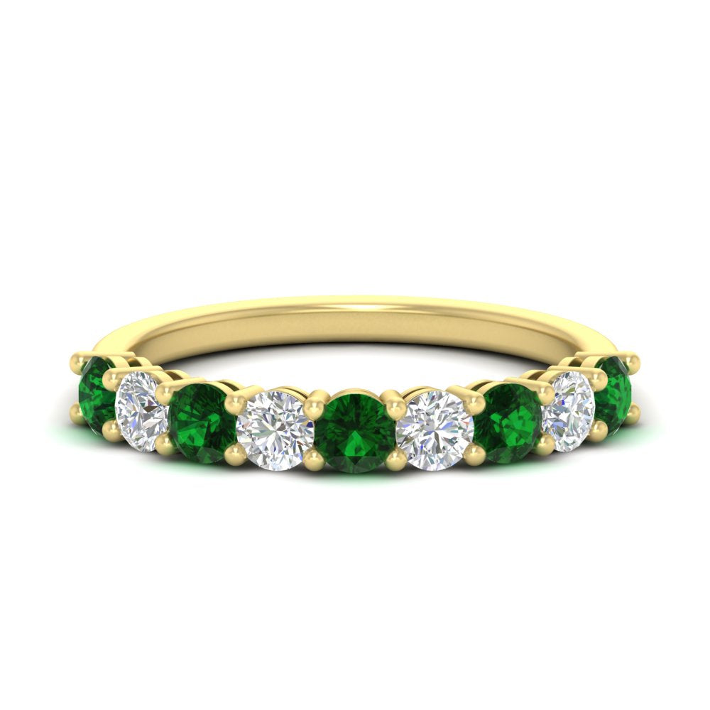1-carat-round-cut-9-stone-emerald-wedding-band-in-yellow-gold-FD80089BGEMGR-1.00CT-NL-YG