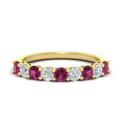 1-carat-round-cut-9-stone-pink-sapphire-wedding-band-in-yellow-gold-FD80089BGSADRPI-1.00CT-NL-YG