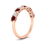 Load image into Gallery viewer, 1-carat-round-cut-9-stone-ruby-wedding-band-in-rose-gold-FD80089BGRUDRANGLE2-1.00CT-NL-RG
