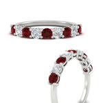 Load image into Gallery viewer, 1-carat-round-cut-9-stone-ruby-wedding-band-in-white-gold-FD80089BGRUDRANGLE3-1.00CT-NL-WG
