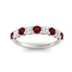 Load image into Gallery viewer, 1-carat-round-cut-9-stone-ruby-wedding-band-in-white-gold-FD80089BGRUDRANGLE5-1.00CT-NL-WG
