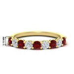 Load image into Gallery viewer, 1-carat-round-cut-9-stone-ruby-wedding-band-in-yellow-gold-FD80089BGRUDR-1.00CT-NL-YG-HW
