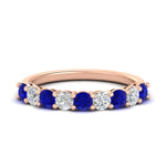 Load image into Gallery viewer, 1-carat-round-cut-9-stone-sapphire-wedding-band-in-rose-gold-FD80089BGSABL-1.00CT-NL-RG
