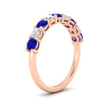 Load image into Gallery viewer, 1-carat-round-cut-9-stone-sapphire-wedding-band-in-rose-gold-FD80089BGSABLANGLE2-1.00CT-NL-RG
