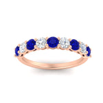 Load image into Gallery viewer, 1-carat-round-cut-9-stone-sapphire-wedding-band-in-rose-gold-FD80089BGSABLANGLE5-1.00CT-NL-RG
