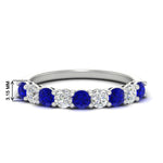 Load image into Gallery viewer, 1-carat-round-cut-9-stone-sapphire-wedding-band-in-white-gold-FD80089BGSABL-1.00CT-NL-WG-HW
