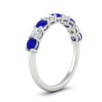 Load image into Gallery viewer, 1-carat-round-cut-9-stone-sapphire-wedding-band-in-white-gold-FD80089BGSABLANGLE2-1.00CT-NL-WG
