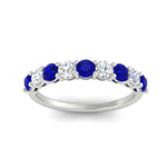 Load image into Gallery viewer, 1-carat-round-cut-9-stone-sapphire-wedding-band-in-white-gold-FD80089BGSABLANGLE5-1.00CT-NL-WG
