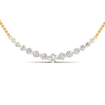 Load image into Gallery viewer, 1-carat-round-cut-graduated-diamond-necklace-in-FDNK8056ANGLE1-1.00CT-NL-YG