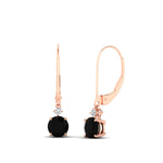 Load image into Gallery viewer, 1-carat-round-diamond-dangle-lever-back-earring-with-black-diamond-in-rose-gold-FDEAR11242GBLACK-1.00CT-NL-RG.jpg