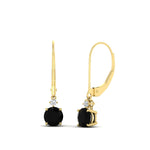 Load image into Gallery viewer, 1-carat-round-diamond-dangle-lever-back-earring-with-black-diamond-in-yellow-gold-FDEAR11242GBLACK-1.00CT-NL-YG.jpg