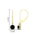 Load image into Gallery viewer, 1-carat-round-diamond-dangle-lever-back-earring-with-black-diamond-in-yellow-gold-FDEAR11242GBLACK-1.00CT-NL-YG.jpg