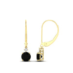 Load image into Gallery viewer, 1-carat-round-diamond-dangle-lever-back-earring-with-black-diamond-in-yellow-gold-FDEAR11242GBLACK-1.00CT-NL-YG.jpg