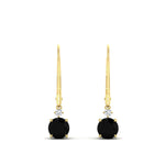Load image into Gallery viewer, 1-carat-round-diamond-dangle-lever-back-earring-with-black-diamond-in-yellow-gold-FDEAR11242GBLACK-1.00CT-NL-YG.jpg