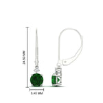 Load image into Gallery viewer, 1-carat-round-diamond-dangle-lever-back-earring-with-emerald-in-white-gold-FDEAR11242GEMGR-1.00CT-NL-WG.jpg