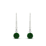 Load image into Gallery viewer, 1-carat-round-diamond-dangle-lever-back-earring-with-emerald-in-white-gold-FDEAR11242GEMGR-1.00CT-NL-WG.jpg