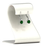 Load image into Gallery viewer, 1-carat-round-diamond-dangle-lever-back-earring-with-emerald-in-white-gold-FDEAR11242GEMGR-1.00CT-NL-WG.jpg