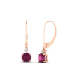 Load image into Gallery viewer, 1-carat-round-diamond-dangle-lever-back-earring-with-pink-sapphire-in-rose-gold-FDEAR11242GSADRPI-1.00CT-NL-RG.jpg