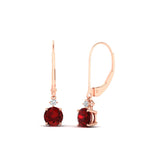 Load image into Gallery viewer, 1-carat-round-diamond-dangle-lever-back-earring-with-ruby-in-rose-gold-FDEAR11242GRUDR-1.00CT-NL-RG.jpg