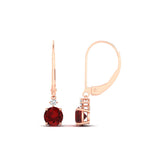Load image into Gallery viewer, 1-carat-round-diamond-dangle-lever-back-earring-with-ruby-in-rose-gold-FDEAR11242GRUDR-1.00CT-NL-RG.jpg