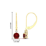 Load image into Gallery viewer, 1-carat-round-diamond-dangle-lever-back-earring-with-ruby-in-yellow-gold-FDEAR11242GRUDR-1.00CT-NL-YG.jpg