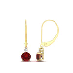 Load image into Gallery viewer, 1-carat-round-diamond-dangle-lever-back-earring-with-ruby-in-yellow-gold-FDEAR11242GRUDR-1.00CT-NL-YG.jpg