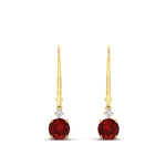 Load image into Gallery viewer, 1-carat-round-diamond-dangle-lever-back-earring-with-ruby-in-yellow-gold-FDEAR11242GRUDR-1.00CT-NL-YG.jpg