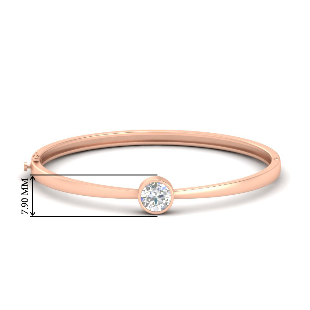 Simple Solitaire Bangle Bracelet