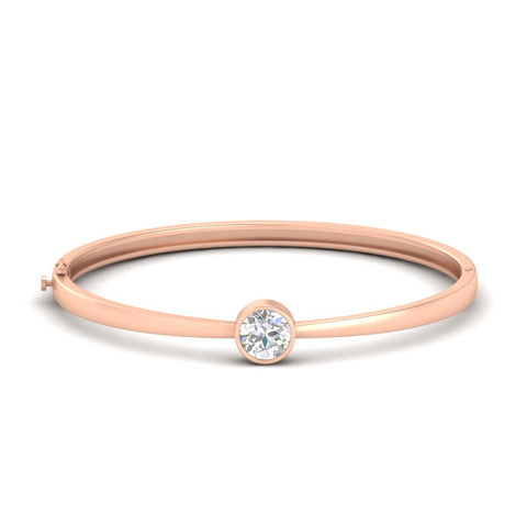 Simple Solitaire Bangle Bracelet