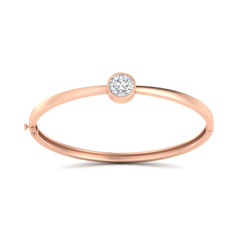 Simple Solitaire Bangle Bracelet