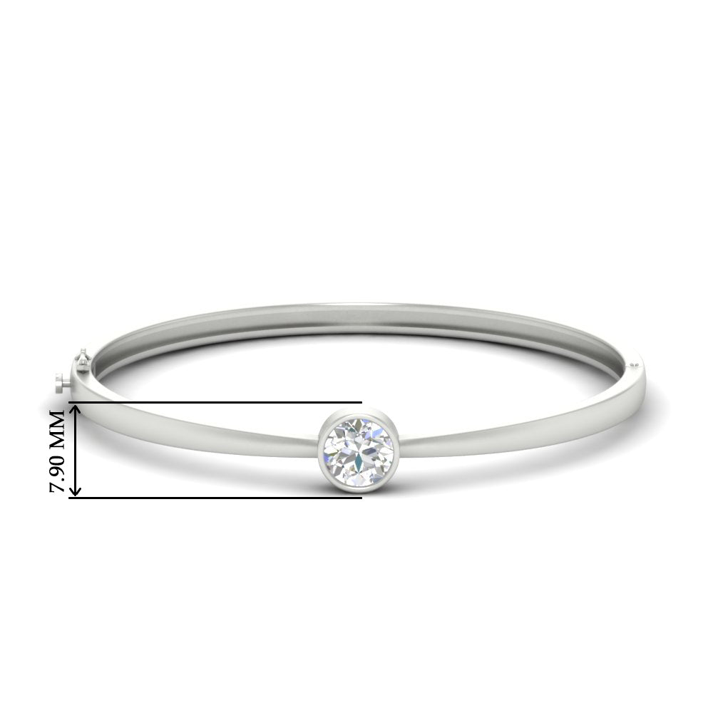 Simple Solitaire Bangle Bracelet