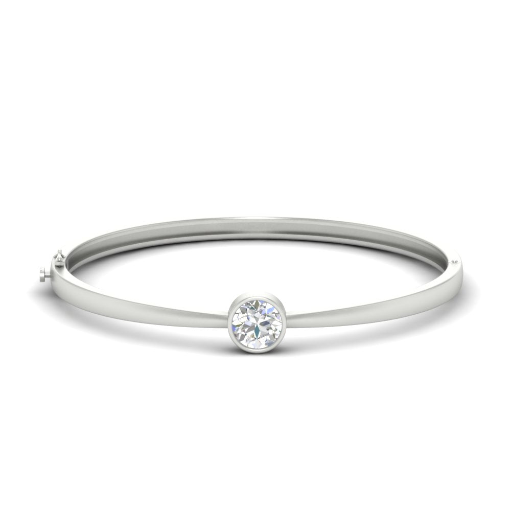 Simple Solitaire Bangle Bracelet