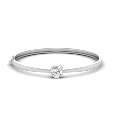 Simple Solitaire Bangle Bracelet