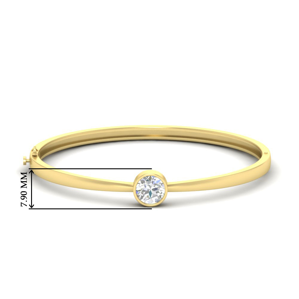 Simple Solitaire Bangle Bracelet
