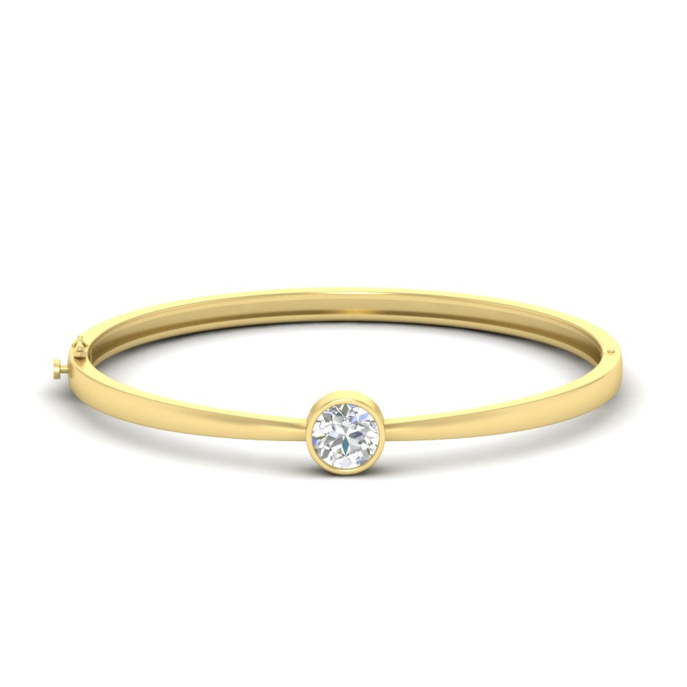 Simple Solitaire Bangle Bracelet
