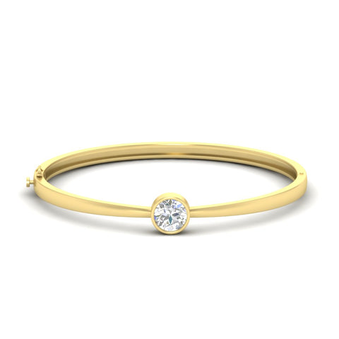 Simple Solitaire Bangle Bracelet