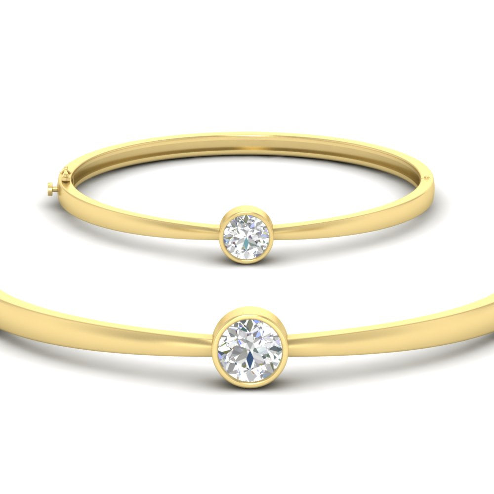 Simple Solitaire Bangle Bracelet