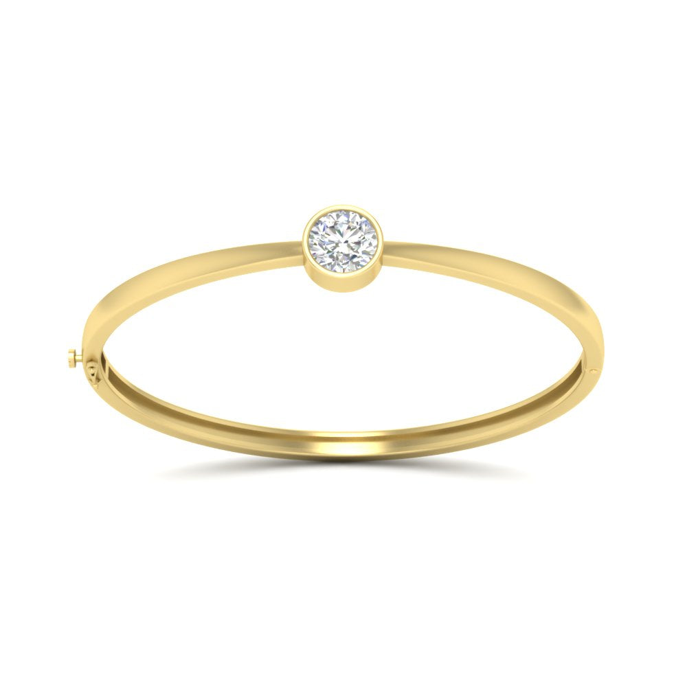 Simple Solitaire Bangle Bracelet