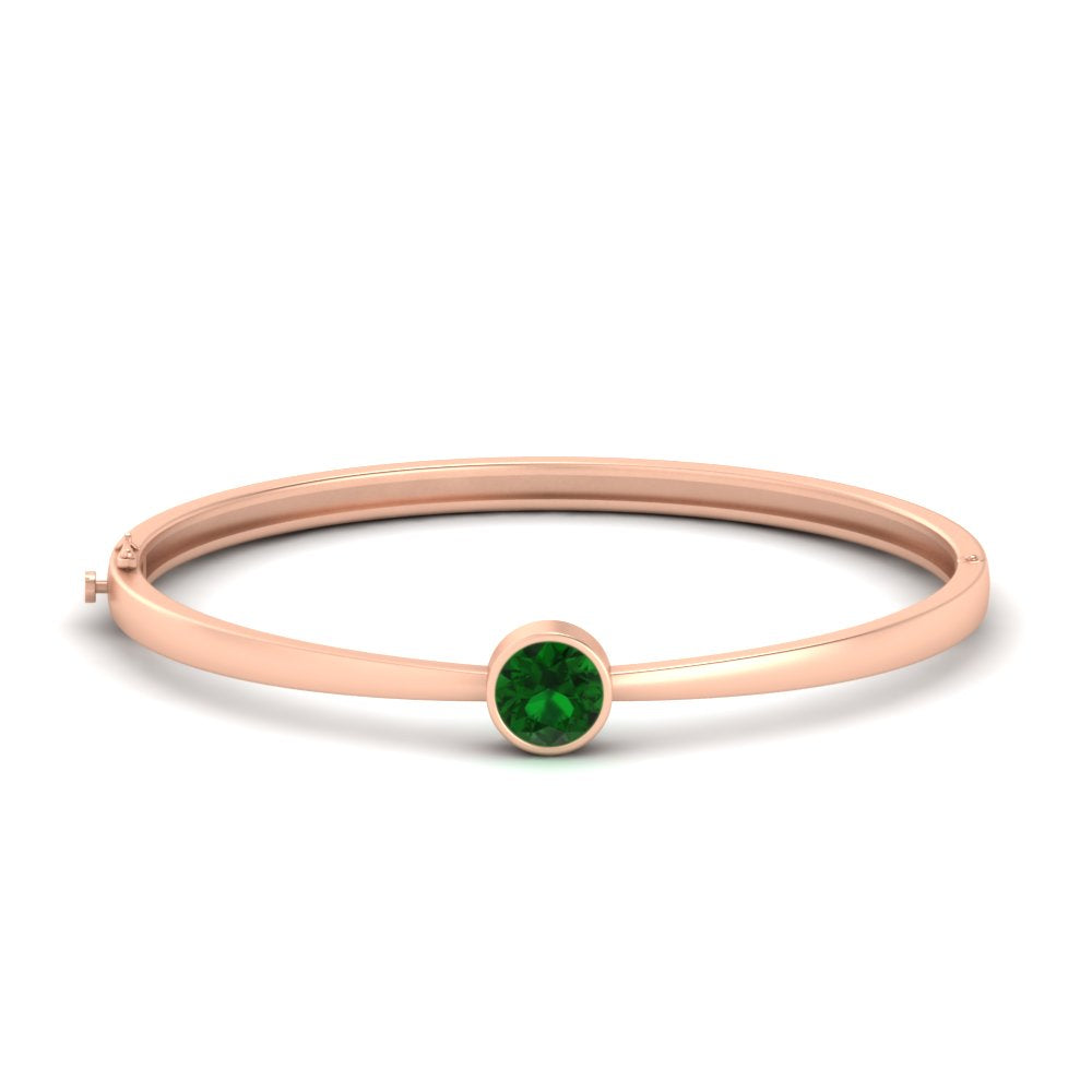 Simple Solitaire Bangle Bracelet