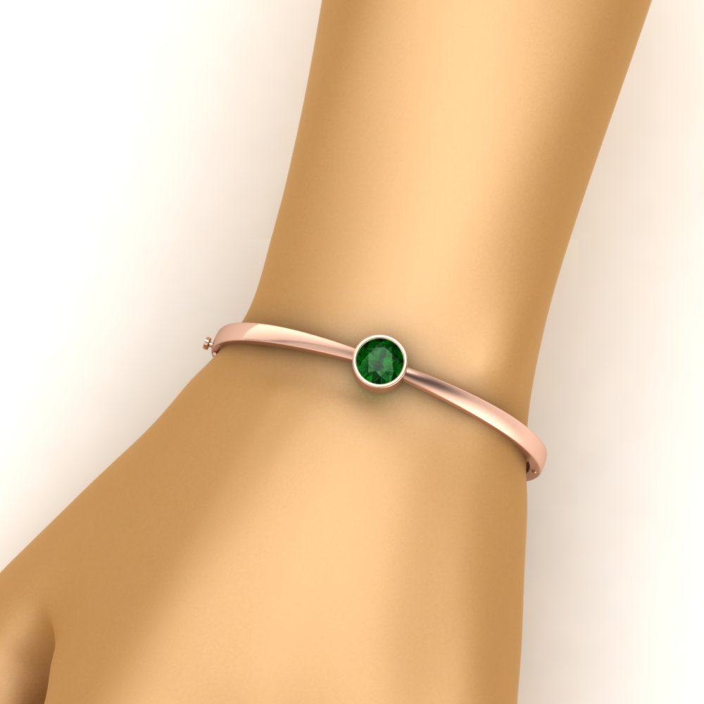 Simple Solitaire Bangle Bracelet
