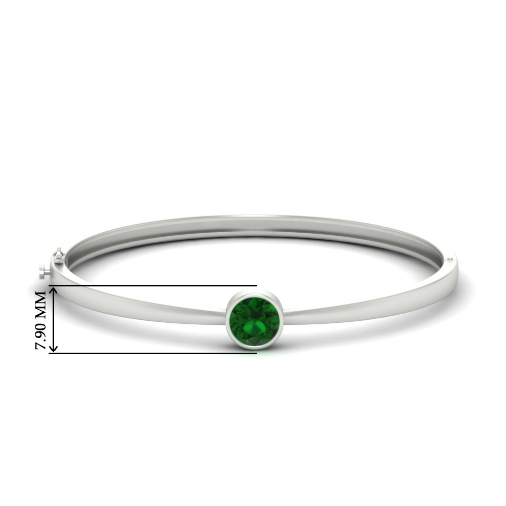 Simple Solitaire Bangle Bracelet
