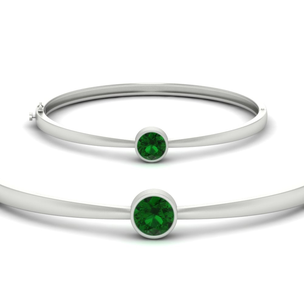 Simple Solitaire Bangle Bracelet