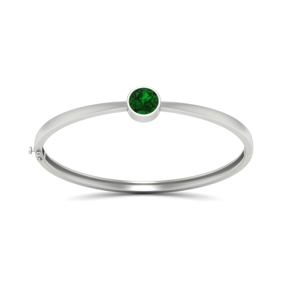 Simple Solitaire Bangle Bracelet