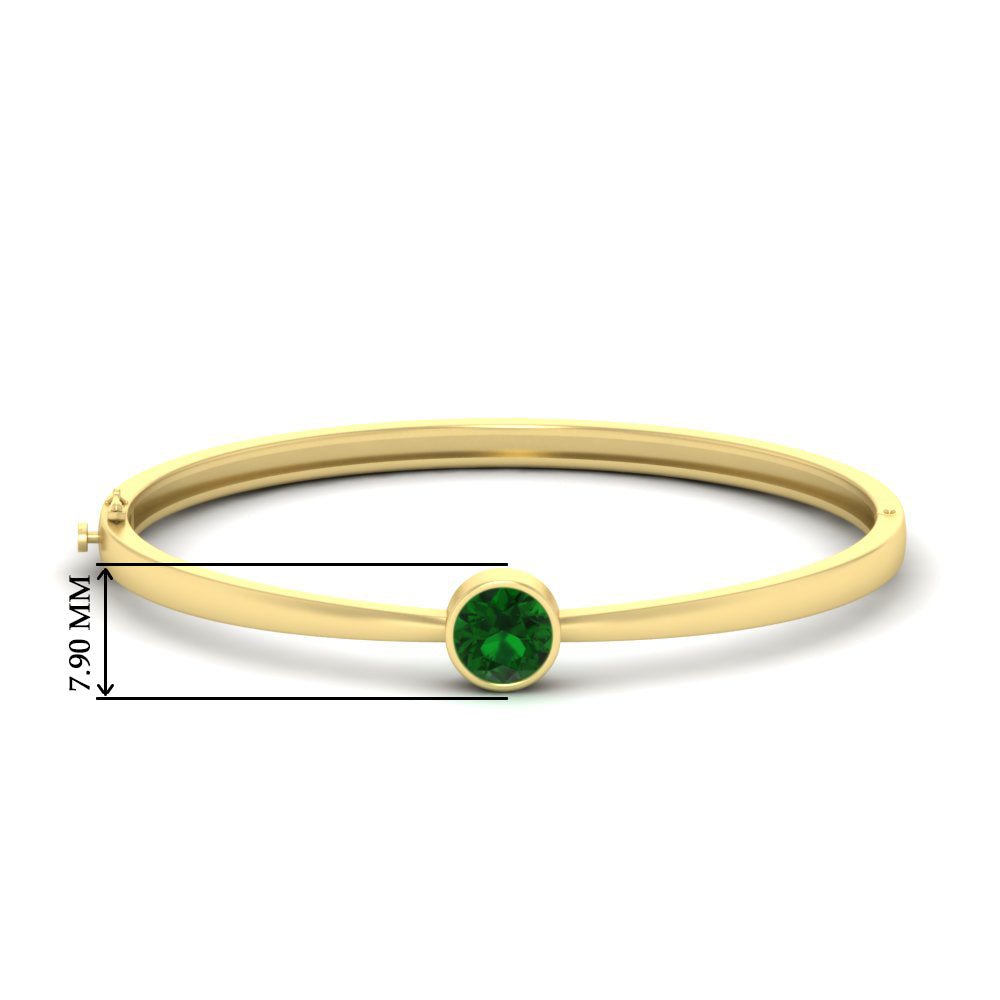 Simple Solitaire Bangle Bracelet