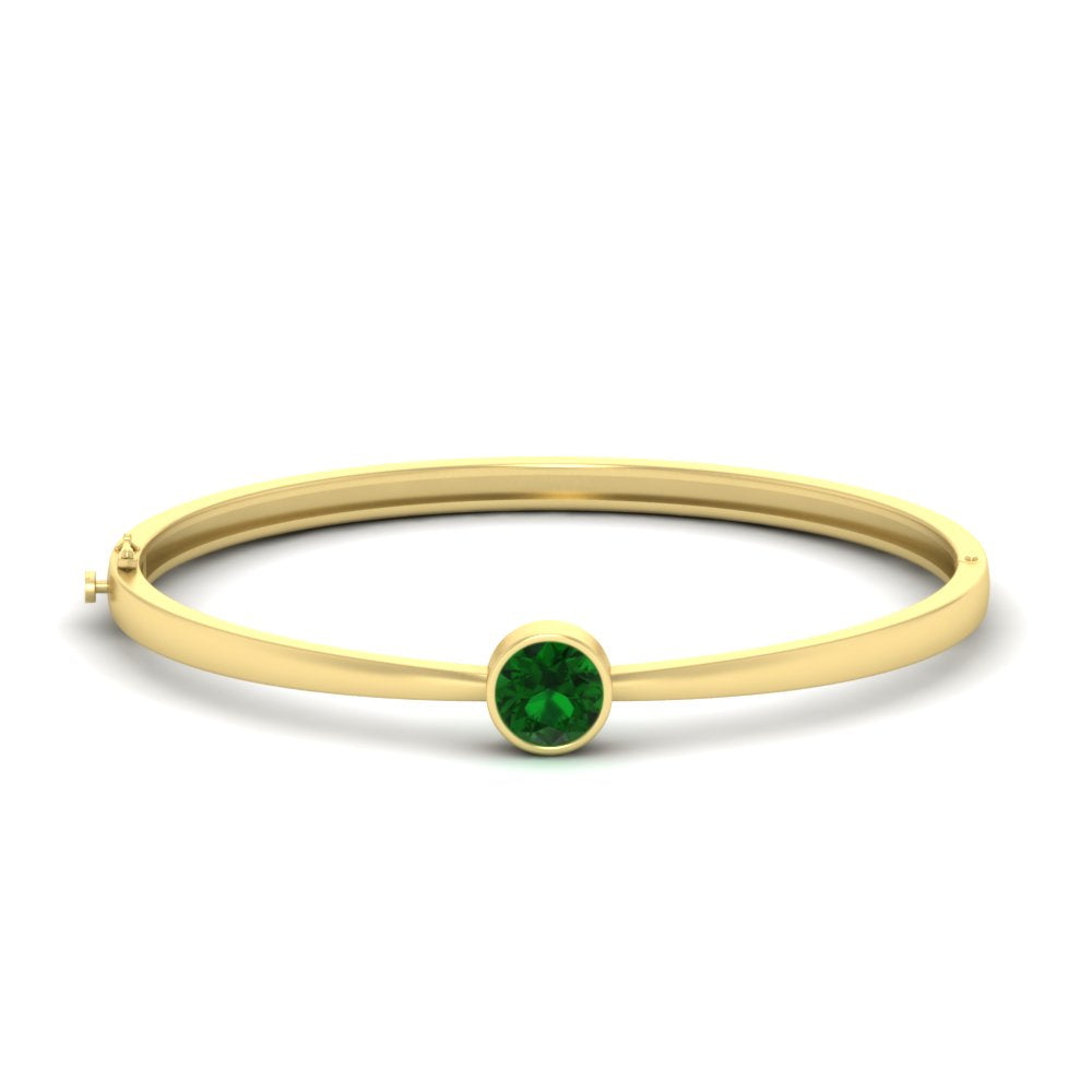 Simple Solitaire Bangle Bracelet