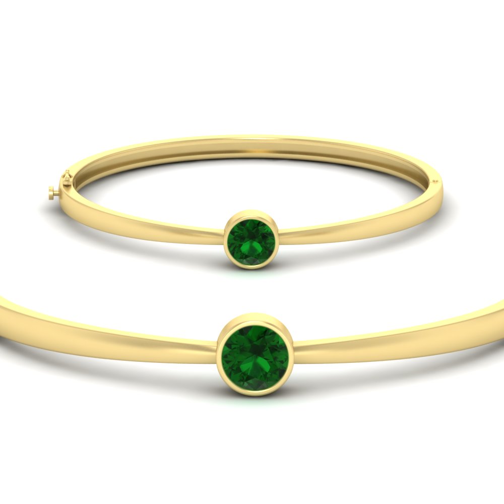 Simple Solitaire Bangle Bracelet